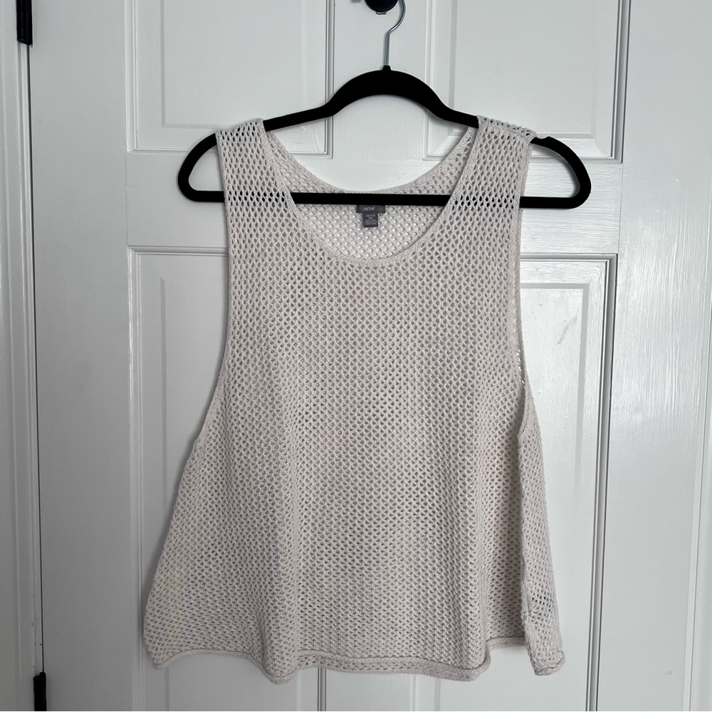 Aerie | Open-Knit Tank-Top, White/Cream Color, Size XXL - EUC